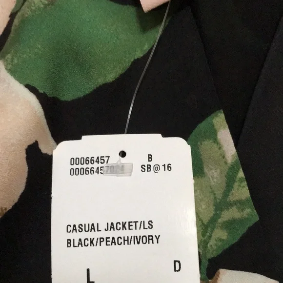 New! Forever 21 black floral large open light weight jacket. - Picture 11 of 11